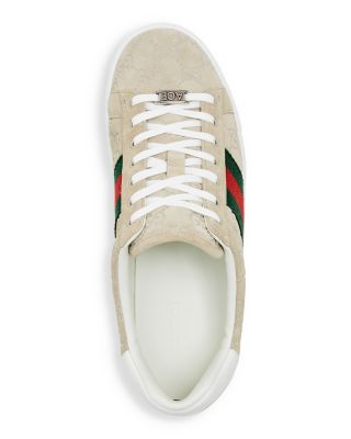 Men's Ace GG Embossed Suede Low Top Sneakers 