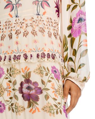 farm rio cream winter garden ruffle maxi dress FARM Rio Winter Garden Ruffled Maxi Dress