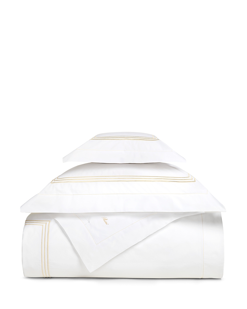 Pratesi Tre Righe Duvet Cover, Twin In White/beige