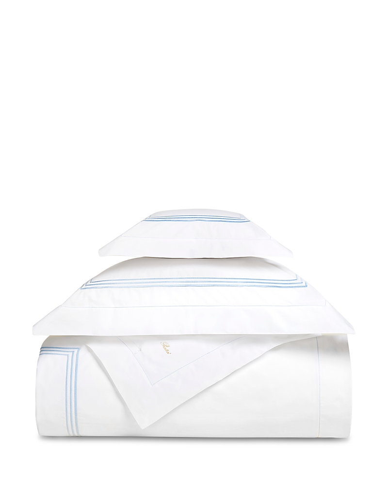 Pratesi Tre Righe Duvet Cover, Twin In White/light Blue