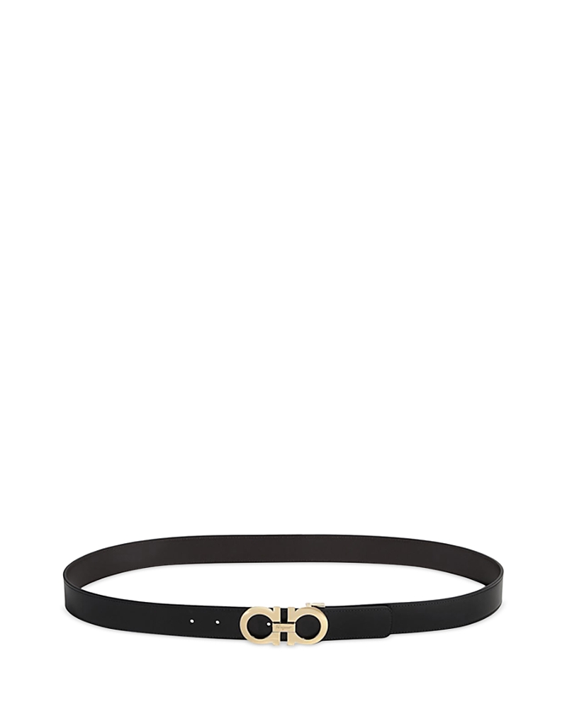 Salvatore Ferragamo Men's Double Gancini Reversible Smooth Leather Belt