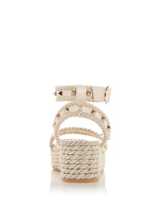 Women's Rockstud Espadrille Wedge Sandals