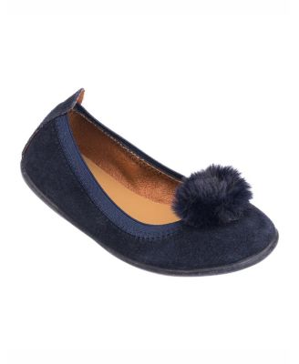  Unisex Suede Pom Pom Ballerina