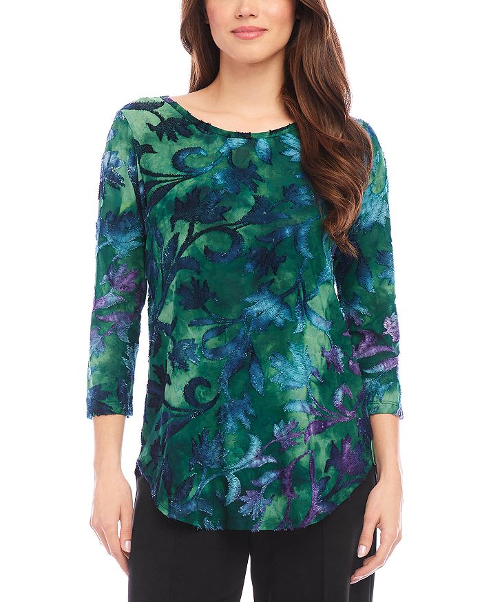 Top Karen Kane Avec Nœud Côté - Manches Longues, Mélange Polyester/rayon/spandex - Neuf Avec étiquettes