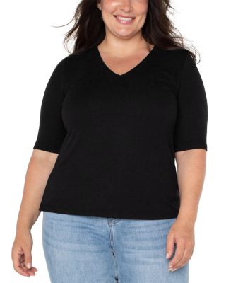 Liverpool Los Angeles Plus - Rib Knit Top