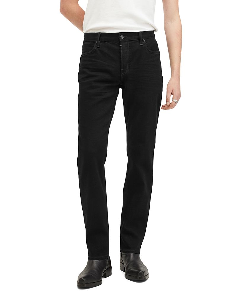 Allsaints Mens Washed Black Sid Skinny-leg Stretch-organic-cotton-blend Jeans