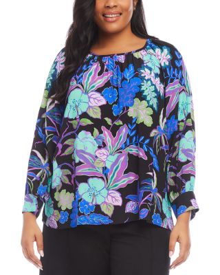Karen Kane Plus Size Long Sleeve Peasant Top