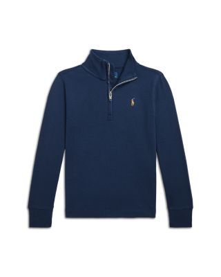 Ralph Lauren - Boys' Cotton Interlock Quarter Zip Pullover - Little Kid, Big Kid