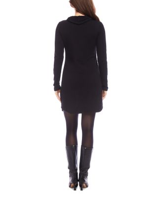 Karen Kane Faux Leather Patch Cowlneck Dress | Bloomingdale's Women