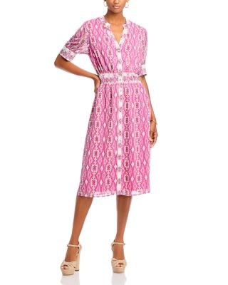 knee length dresses for ladies Sundays In June Ruffle Lace Midi Dress (Ivory)
