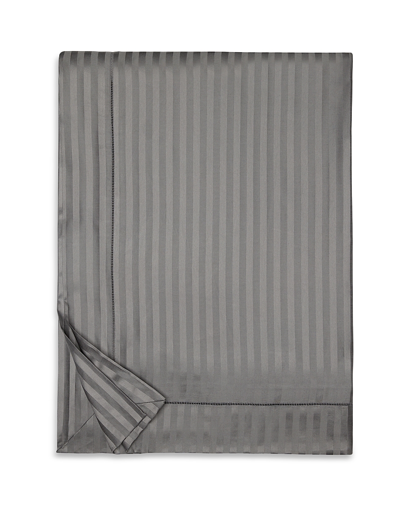 Pratesi Raso Rigato Duvet Cover, Full Queen In Charcoal