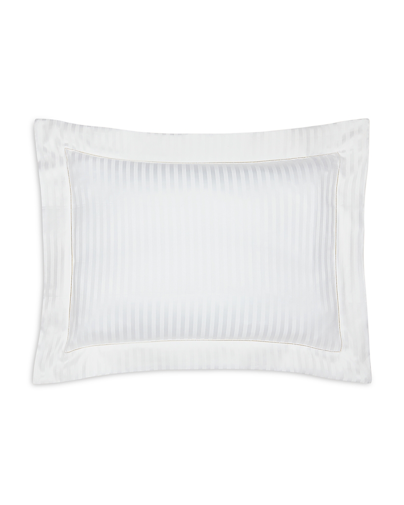 Pratesi Raso Rigato Standard Sham In White