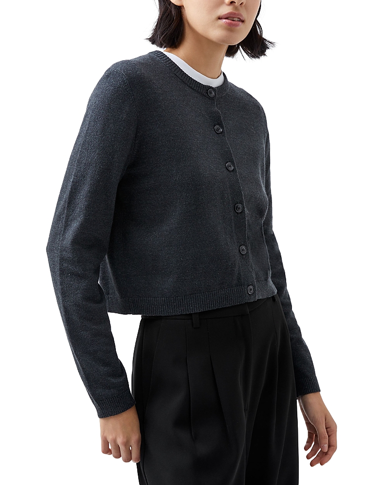 French Connection Cosysoft Fitted Cardigan In Charcoal