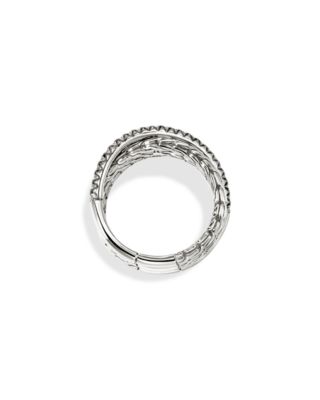 Sterling Silver JH Essentials Black Sapphire Pav&eacute; Crossover Statement Ring