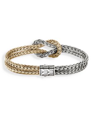 14K Yellow Gold & Sterling Silver Love Knot Bracelet, 7mm