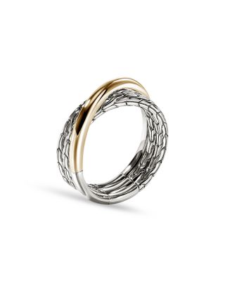 14K Yellow Gold & Sterling Silver JH Essentials Crossover Ring