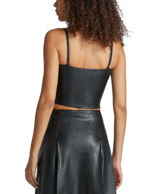 Faux Leather Cropped Top