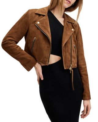 ALLSAINTS - Suede Dalby Crop Biker Jacket