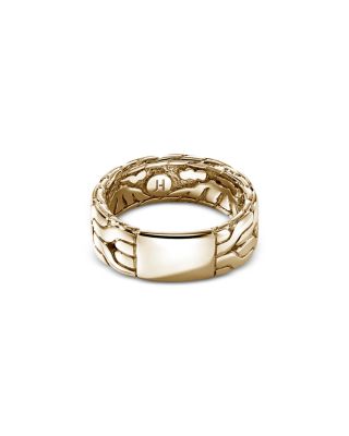 Men's 14K Yellow Gold Carved Chain Band Ring, 8mm