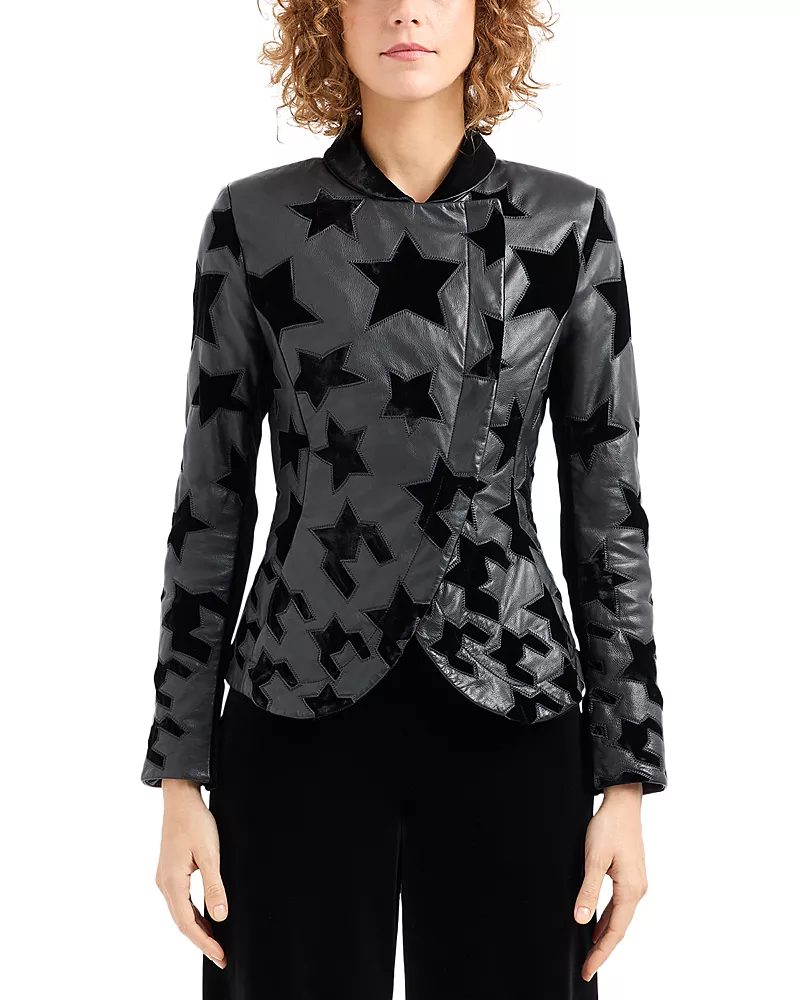 Emporio Armani Velvet Stars Leather Jacket