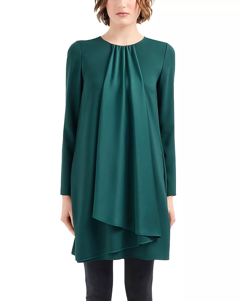 Emporio Armani Crepe Satin Drape Front Dress