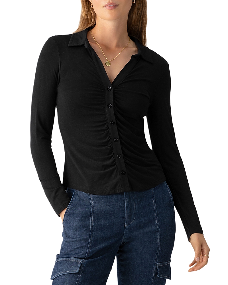 Sanctuary Dreamgirl Ruched Knit Shirt