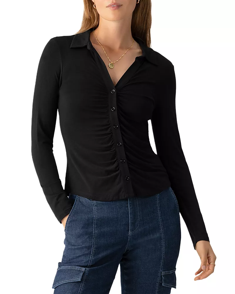 Sanctuary Dreamgirl Ruched Knit Shirt