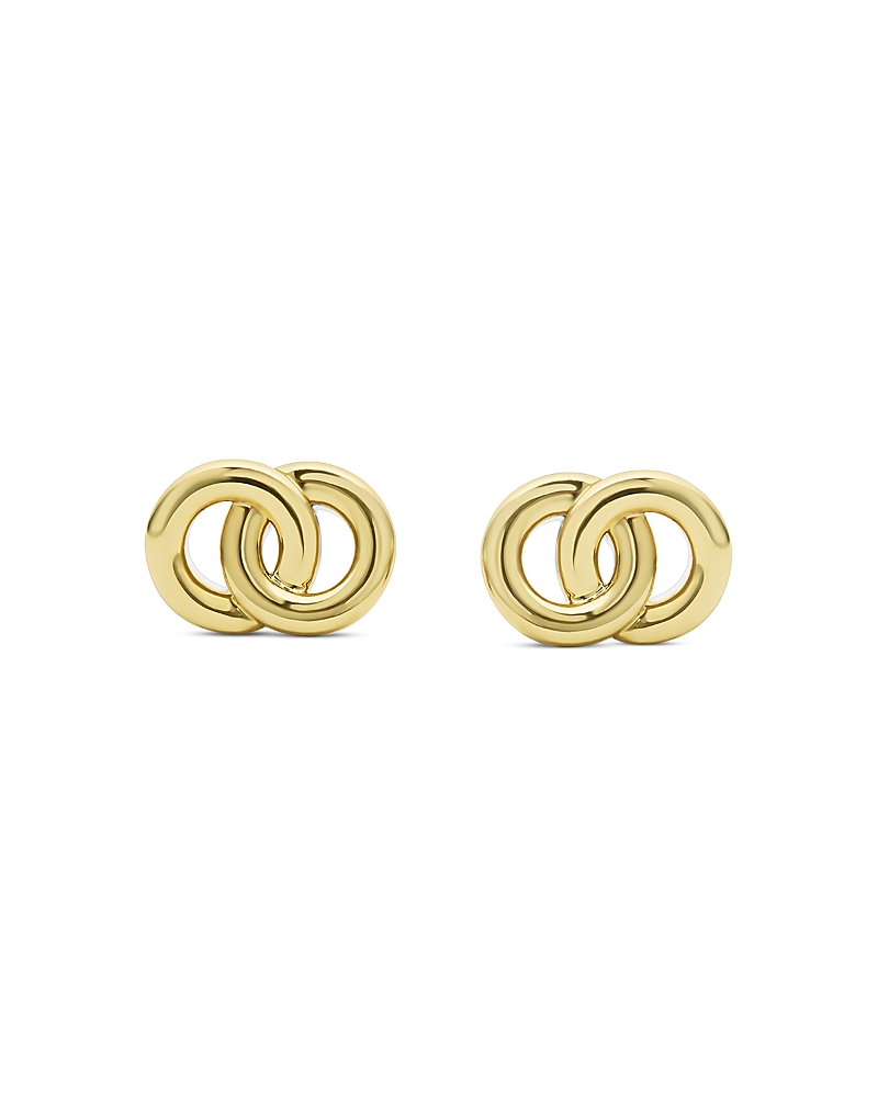 Lagos 14K & 18K Yellow Gold & Sterling Silver Signature Caviar Interlocking Stud Earrings