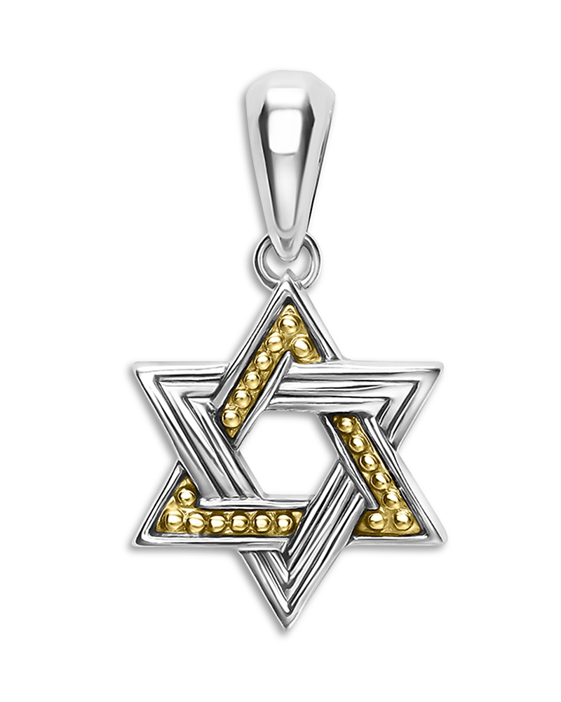 Lagos Men's 18k Yellow Gold & Sterling Silver Anthem Small Star Of David Amulet Pendant In Silver/gold