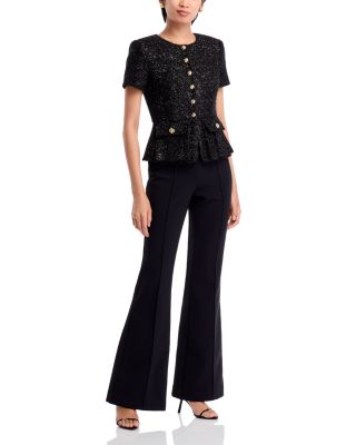 Self-Portrait - Boucl&eacute; Metallic Tinsel Jumpsuit