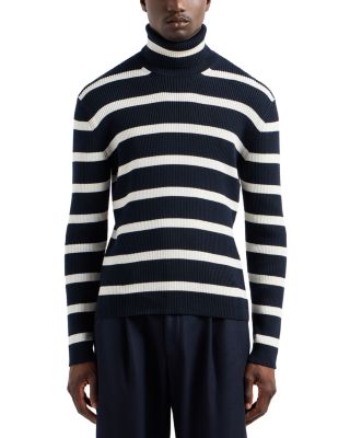 Emporio Armani - Striped Ribbed Turtleneck Sweater