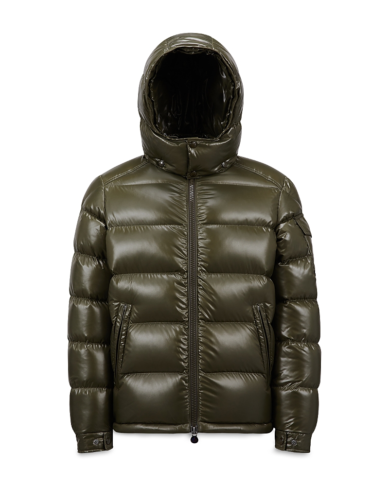 Moncler Maya Hooded Short Down Jacket In Olive Green