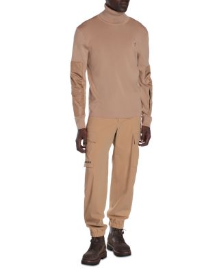 Wool Blend Pieced Turtleneck Sweater