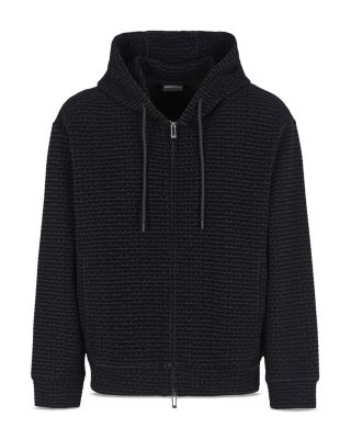 Allover Logo Full Zip Hooded Sweatshirt
