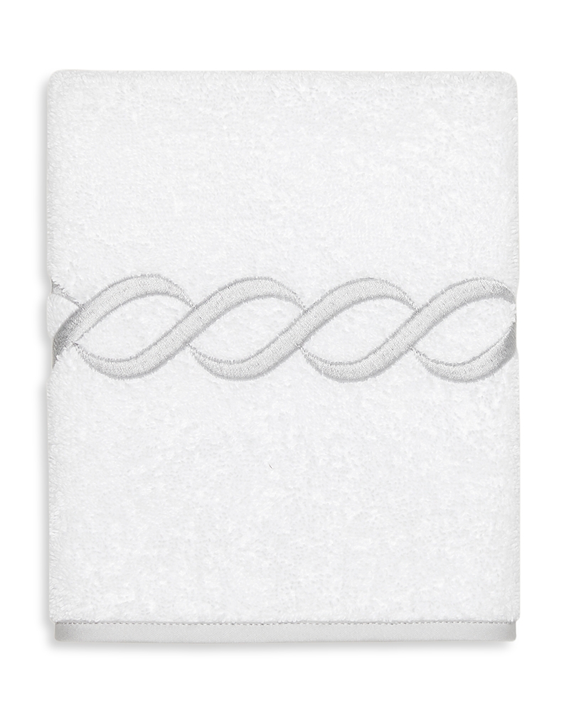 Pratesi Treccia Moderno Washcloth In White/sterling