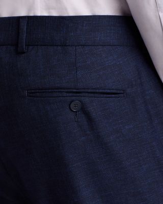 Melange Solid Slim Fit Suit Pants