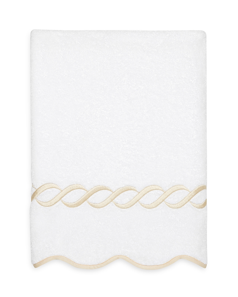 Shop Pratesi Treccia Hand Towel In White/beige