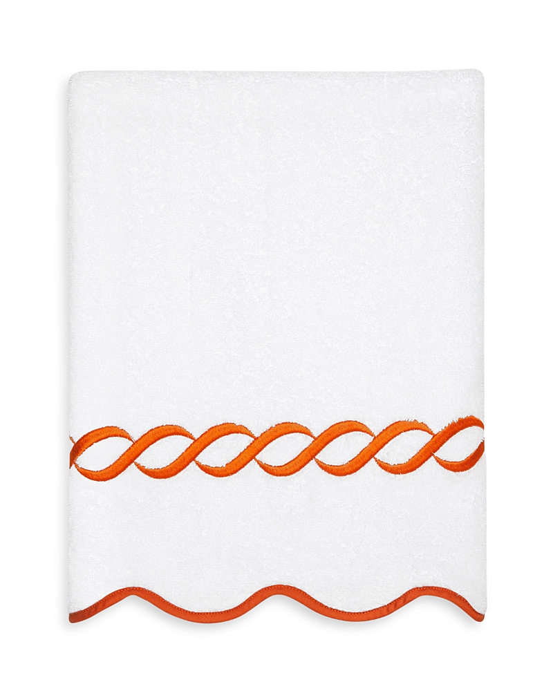 Pratesi Treccia Hand Towel In White/orange