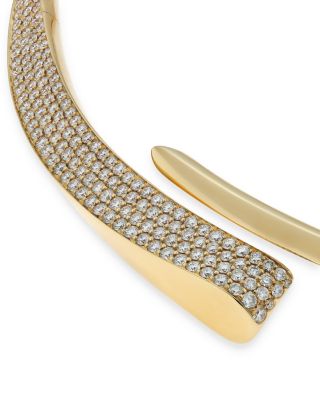 18K Yellow Gold Like Diamond Pav&eacute; Choker Necklace - Exclusive, Italy Campaign