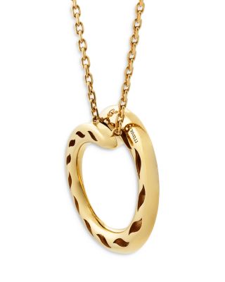 18K Yellow Gold Like Diamond Pav&eacute; Circle Pendant Necklace, 14-16" - Exclusive, Italy Campaign