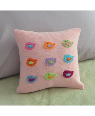Knit Cotton 10" Bird Pillow