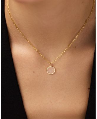  10k Gold Floating Lab Grown Diamond Large Necklace