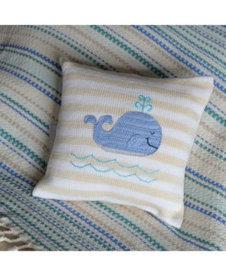 Knit Cotton 10" Whale Pillow