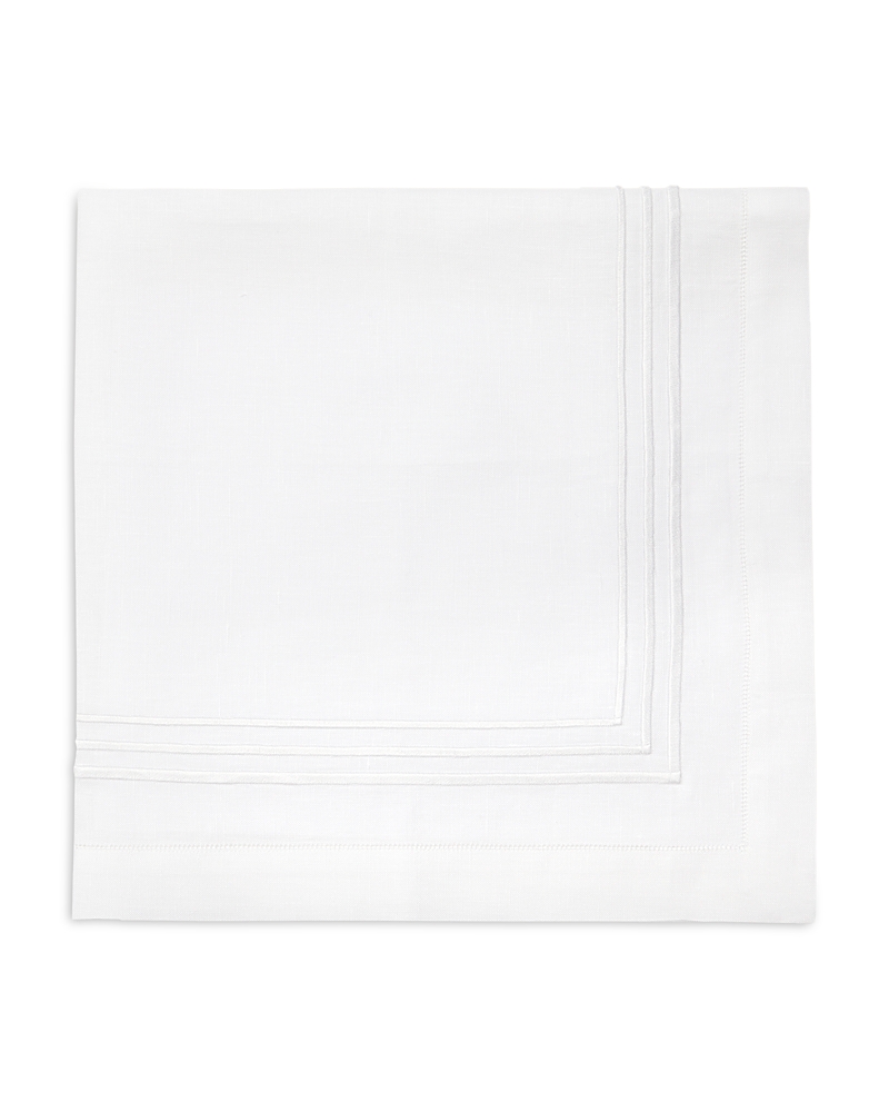 Pratesi Tre Righe Dinner Napkins, Set Of 4 In White/white
