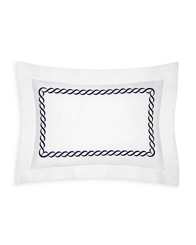 Pratesi Treccia Moderno Sham, Queen In White/navy