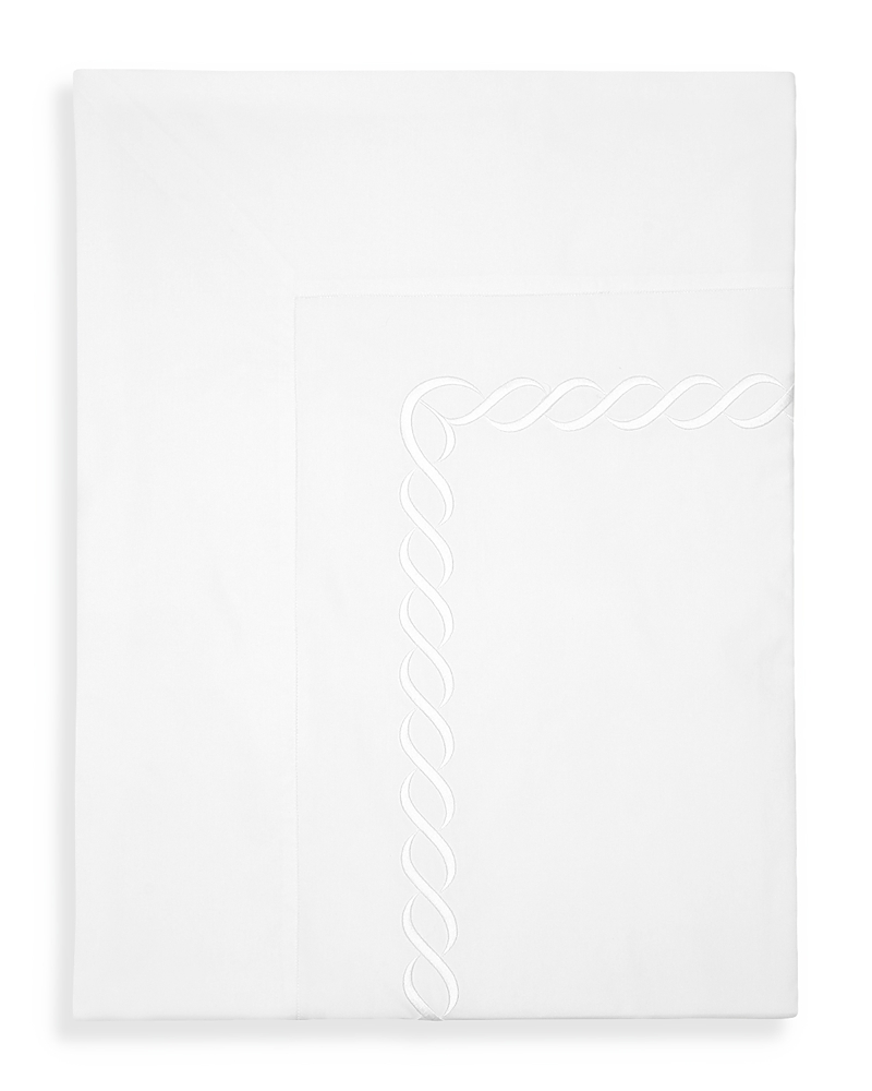 Pratesi Treccia Moderno Flat Sheet, Twin In White/white