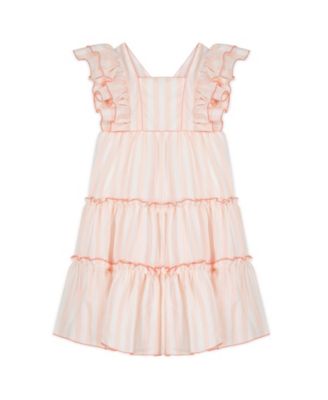 Tartine et Chocolat - Girls' Peach Fuzz Summer Party Dress- Little Kid, Big Kid