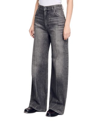 Sandro - Sterling Wide Leg Jeans in Grey