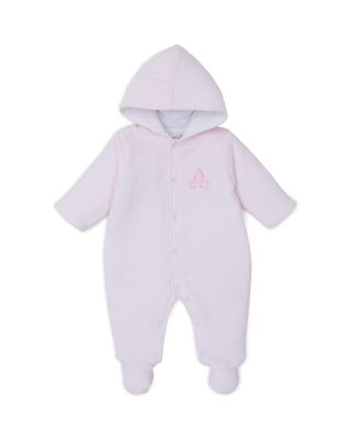 Kissy Kissy - Girls' Cotton Blend Velour Embroidered Hooded Footie Bunting - Baby