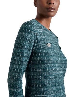 Metallic Tweed Shift Dress